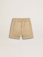 Girls' sand-colored shorts with embroidered logo - Image 5