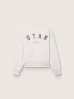 Star unisex sweatshirt in gray cotton with embroidery and crystals - Image 2