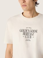 Men's white cotton T-shirt with print and logo - Image 4