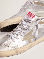 Women's Mid Star in silver laminated leather with dove gray star - Image 4