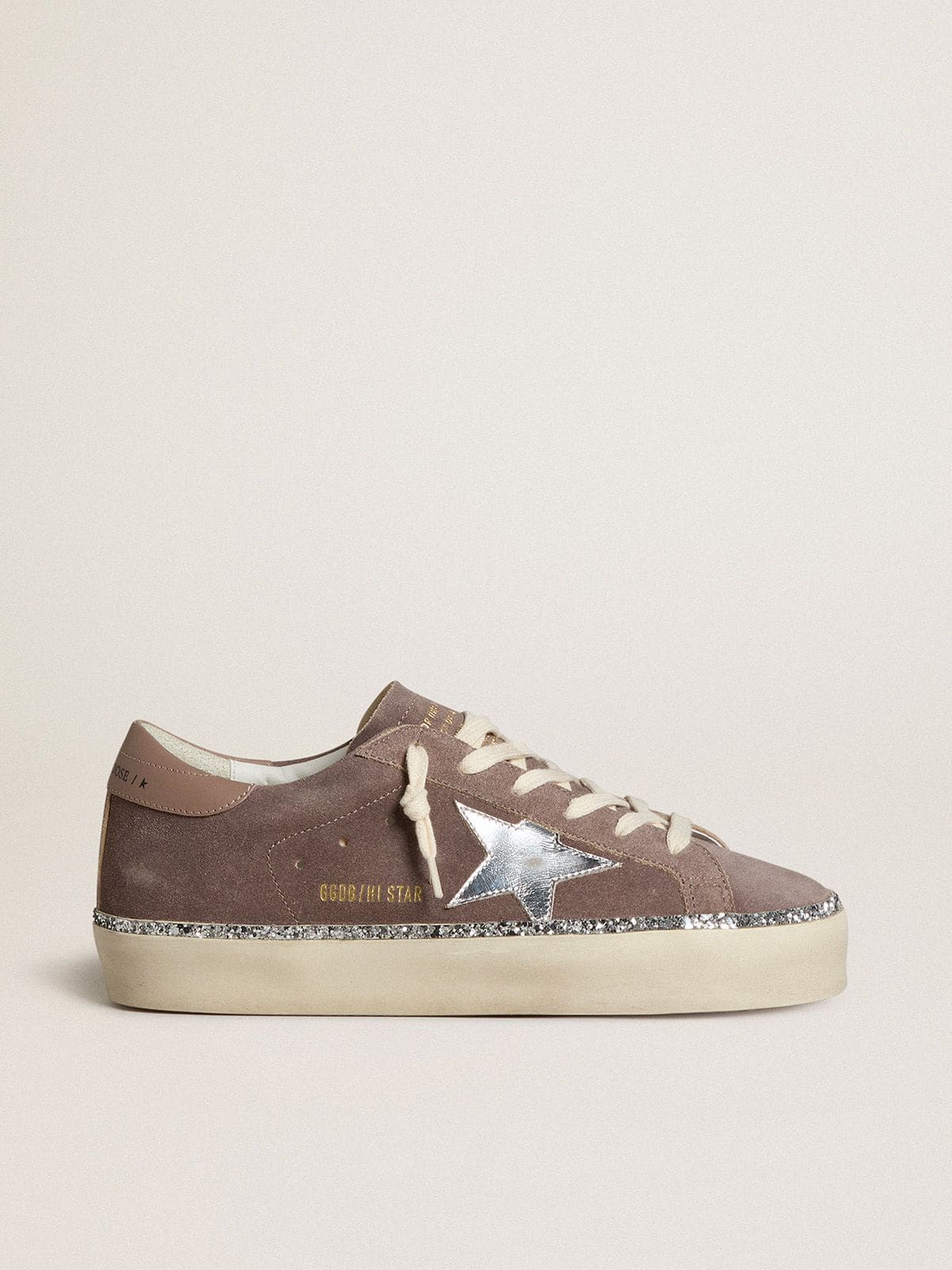 2d86f90604f9b37902f4e09d3ce52c514954293b476b92c2b390078ee9c1003f Women's Hi Star in suede with silver leather star and leather heel tab - Image 1