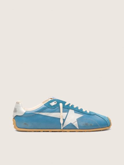 Women's Marathon Speed in blue nappa with printed star and silver leather heel tab