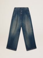 Women's wide-leg medium wash CNY jeans