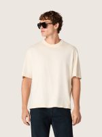 Star unisex cotton T-shirt in vintage white with black print on the back - Image 5