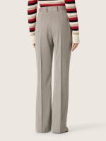 Women's pants in gray pinstripe wool blend - Image 6