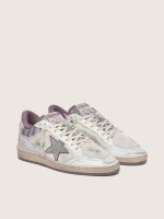 Men's Ball Star LAB in white nylon and pony skin with silver star and lilac inserts - Image 2