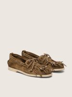 Women's Cruise loafer in khaki suede with fringe and multicolored beads - Image 2