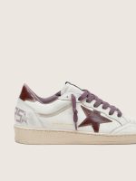 Women's Ball Star LTD in white leather with burgundy leather star - Image 4