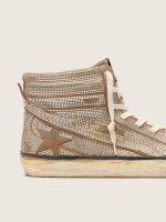Men's Slide LAB sneakers in tobacco-colored suede with crystals and tobacco-colored suede star - Image 4