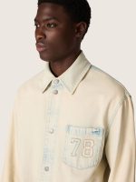 Men's work jacket in light sand-colored denim - Image 4