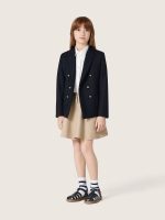 Journey girls' miniskirt in beige cotton gabardine with print - Image 3