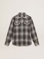 Men's gray shirt with white embroidery