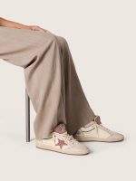 Women's Ball Star LTD in beige leather with pink mesh star and blue leather heel tab - Image 3