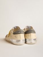 Men's Super-Star in leather with perforated star and gray suede heel tab - Image 4
