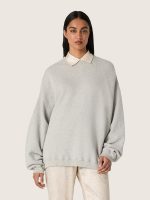 Unisex sweatshirt in gray melange cotton with logo - Image 5