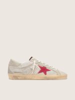 Men's Super-Star LTD in white pony skin with red suede star