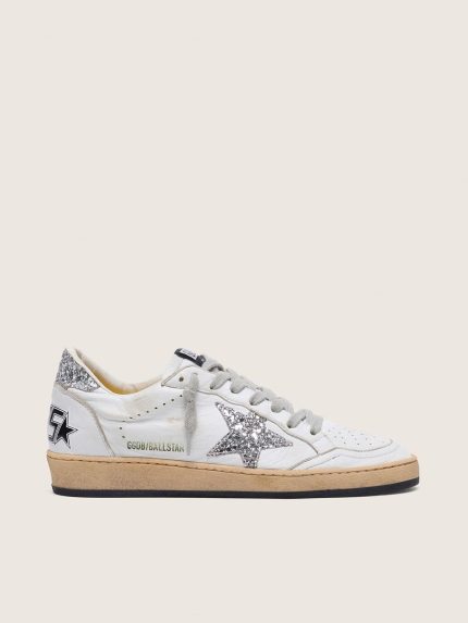 Women's Ball Star in nappa with silver glitter star and heel tab