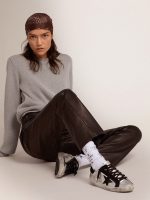 Women's Super-Star in silver leather with contrasting inserts - Image 3