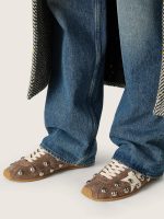 Women's Marathon Speed in anthracite-gray suede with white star and metal studs - Image 3