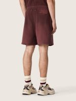 Unisex jogging shorts in burgundy cotton fleece - Image 6