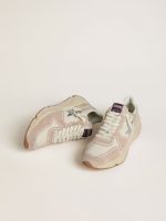 Women's Running Sole in nylon and suede with silver printed star and leather heel tab - Image 2