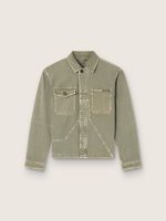 Men's jacket in smoky green cotton twill