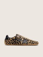 Men's Marathon Speed in beige and black leopard-print pony skin with black leather star