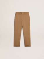 Kids' chinos in tobacco-colored cotton