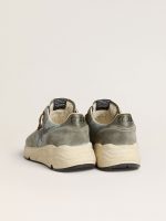 Men's Running Sole in light blue nylon with black star and green leather heel tab - Image 5
