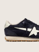 Men's Marathon in blue navy suede with white leather star and heel tab - Image 4
