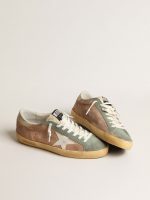 Men's Super-Star in brown and green suede with white nappa leather star - Image 2