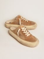 Women's Space-Star Sabot shoes in tobacco-colored suede with shearling lining - Image 2