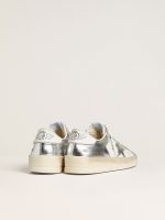 Stardan in silver foiled leather with white heel tab - Image 4
