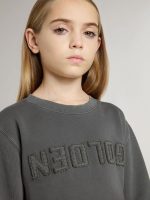 Kids' gray sweatshirt with raised logo - Image 5