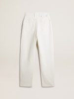 Women's optical white-colored cotton denim pants - Image 5