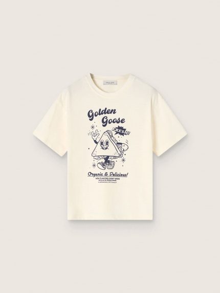Kids' T-shirt in white cotton jersey with print
