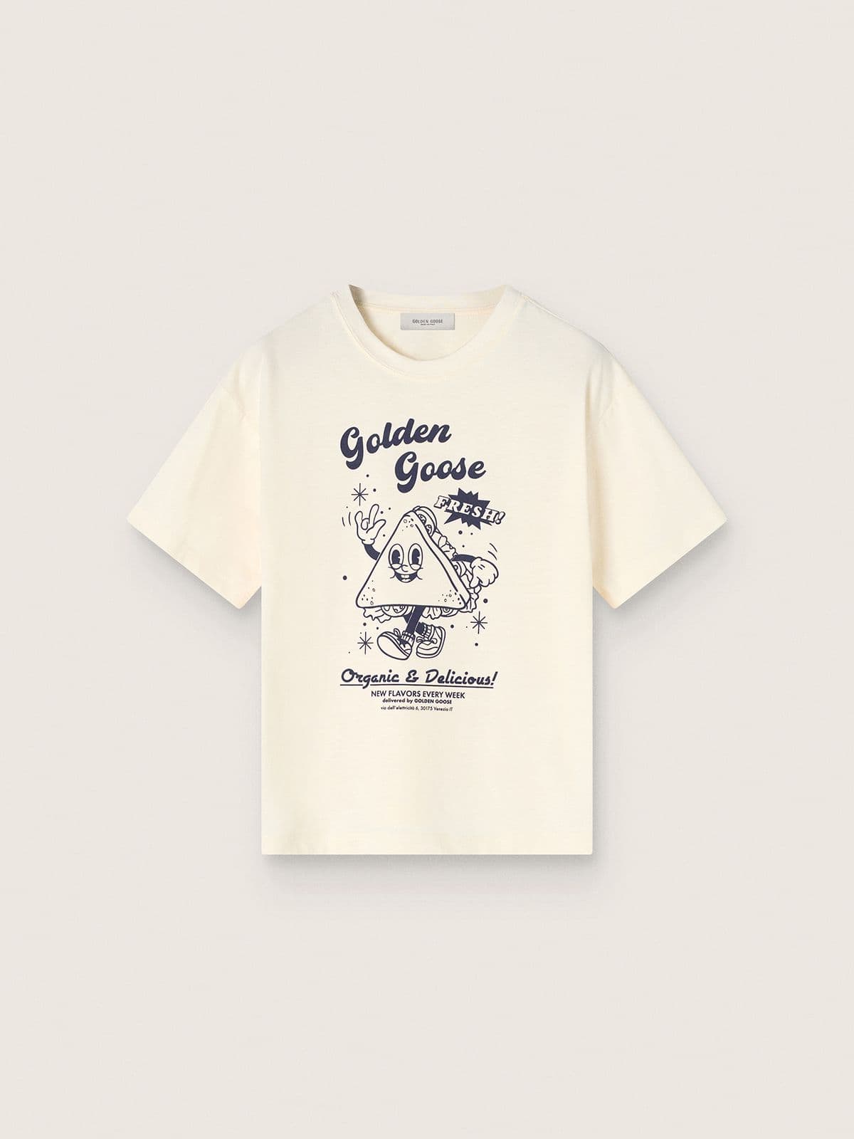 33e5625c93c6a72b75d3c1754a771e0d8f2ca11347540961966b3e689dd96e47 Kids' T-shirt in white cotton jersey with print - Image 1
