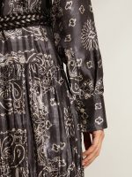 Anthracite-gray shirt dress with paisley print - Image 5