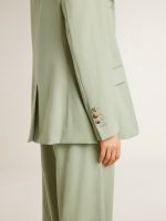 Women's blazer jacket in sage-green wool - Image 5