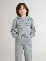 Kids' gray sweatshirt with multicolor printed lettering - Image 2
