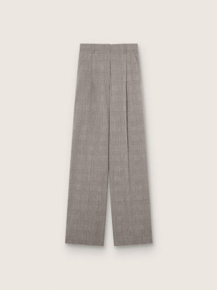 Women's oversized pants in gray Prince of Wales check