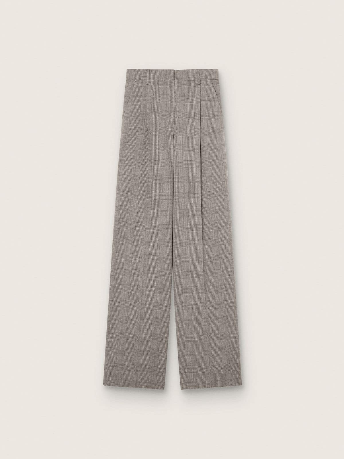 34c27468be917998a95858cf2d227f7cc3bffbcfce1fb7ade24aae007c321329 Women's oversized pants in gray Prince of Wales check - Image 1