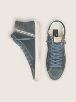 Men's Slide in gray suede with brown nubuck star and flash - Image 3