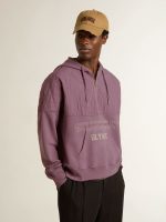 Unisex mauve cotton sweatshirt with print on the front - Image 2