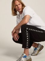 Men's black joggers with white stars on the sides - Image 2