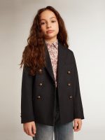 Boys' dark blue double-breasted buttoned blazer - Image 3