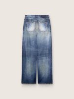 Women's boyfriend jeans in blue denim with archive print - Image 2