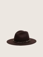 Coffee-brown hat with studded leather strap - Image 2