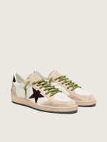 Men's Ball Star in white leather with burgundy croc-effect star - Image 2