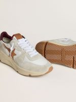 Men's Running Sole in nylon and suede with brown leather star and burgundy leather heel tab - Image 3